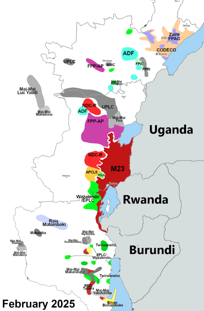 Millitant groups in the eastern border of Democratic Republic of the Congo