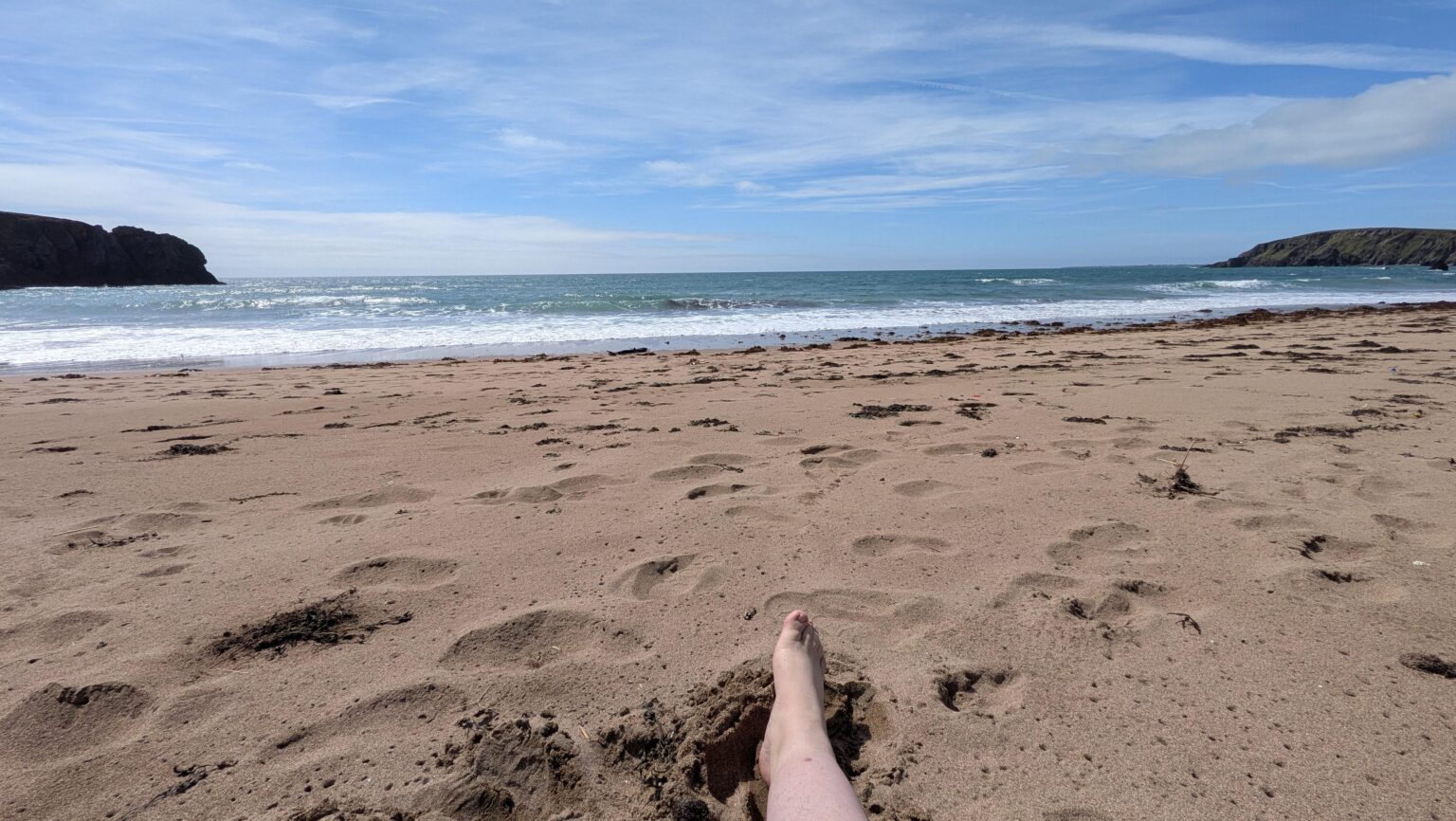 Great day for a doomscroll on the beach