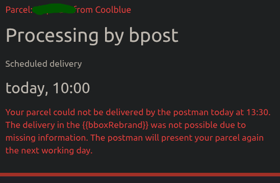 How can bpost not deliver in a bpost locker? How are they missing information?