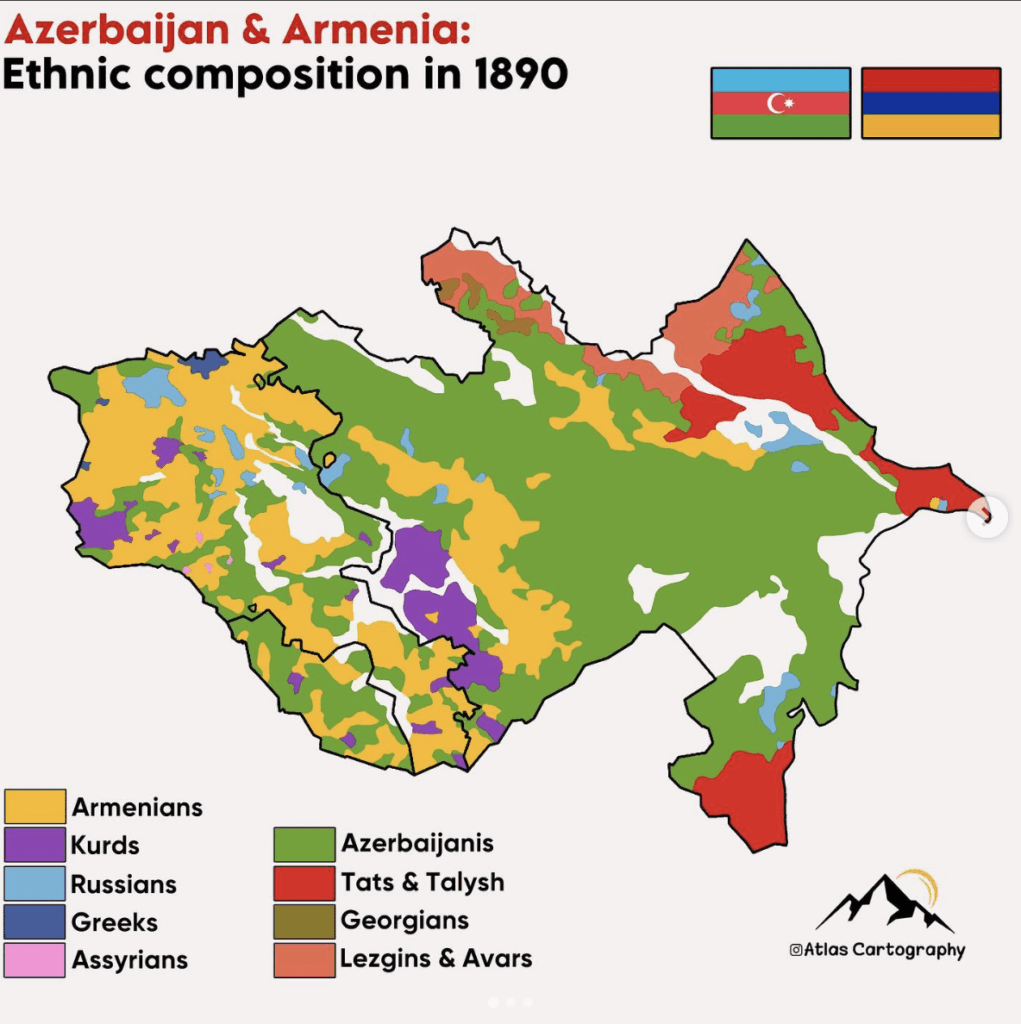 Ethnic composition of Azerbaijan and Armenia in 1890