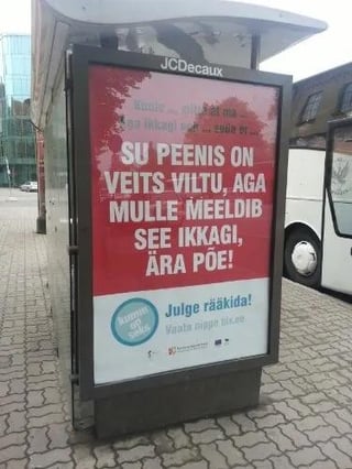 Strange advertisements in the cityscape