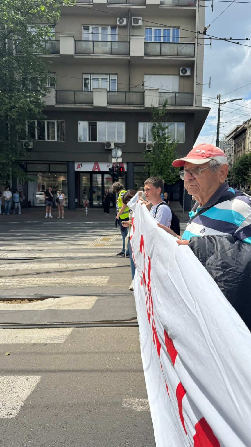 This is Deka Veroljub, whose 90th birthday is in 9 days, who was hit by progressive shit