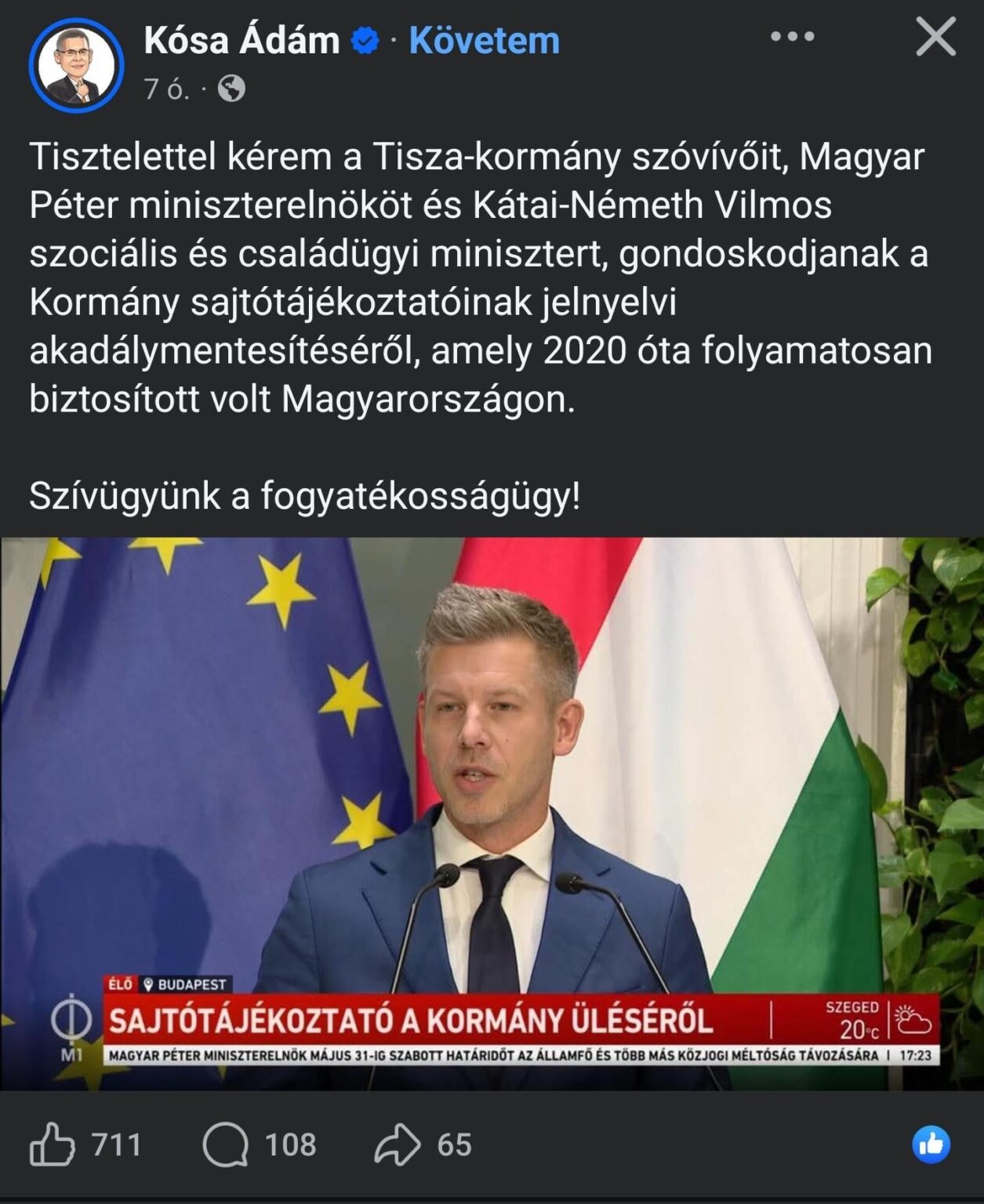 One thing was missing from the government's press conference: A signal interpreter