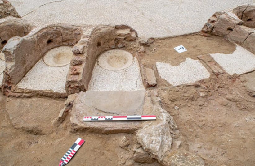 Remains of Roman villa with mosaic floors found in in the Muharram Bek neighborhood of Alexandria, Egypt, May 8, 2026.