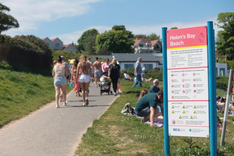 Crowds flock to Helen's Bay on bank holiday Monday as heatwave continues. PICTURE: BRIAN LINCOLN