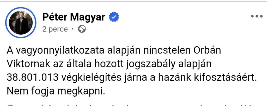 Péter Magyar's Facebook page: