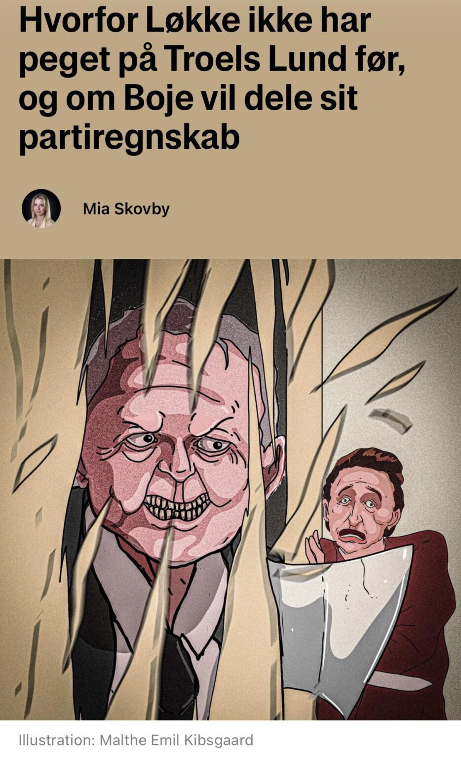 The freedom letter's illustration of Løkke's negotiation methods