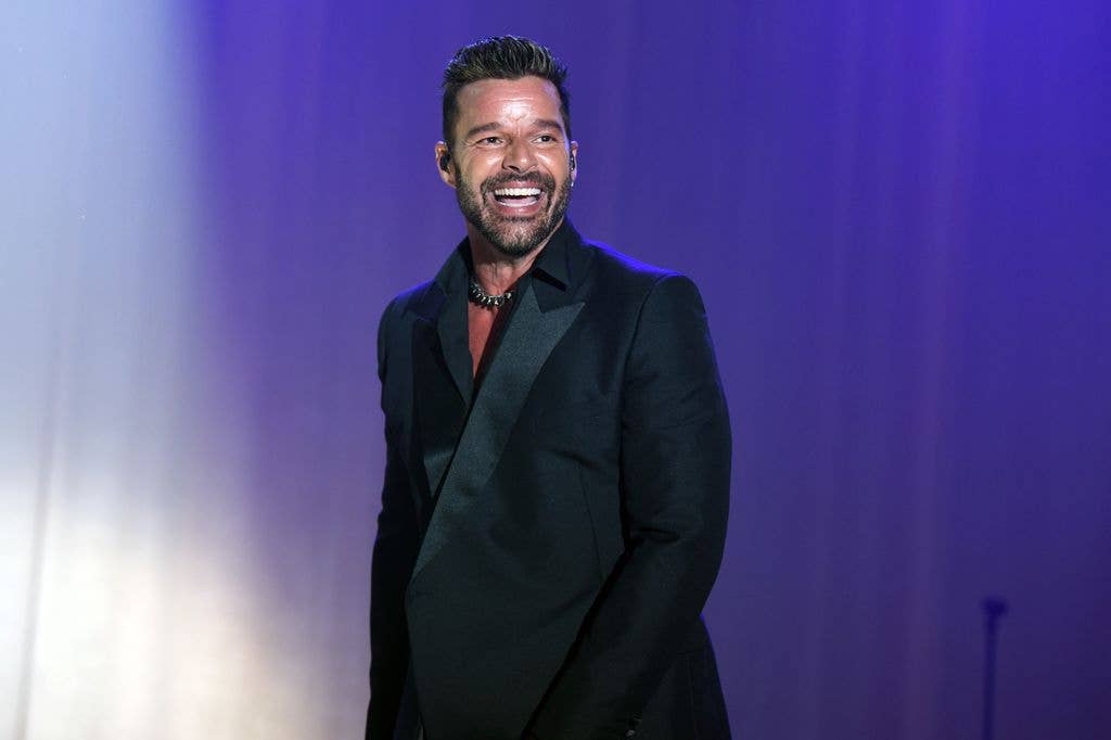 Ricky Martin performs live on stafe during the amfAR Cannes Gala 2022 at Hotel du Cap-Eden-Roc on May 26, 2022 in Cap d'Antibes, France. 