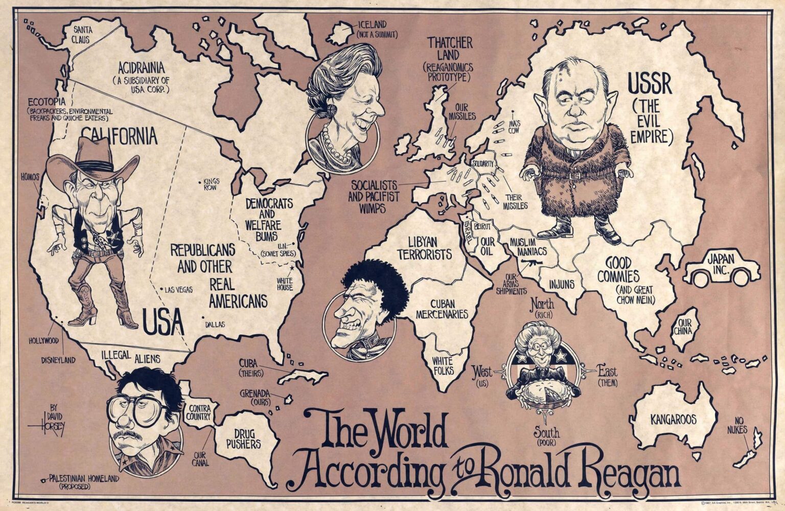 The world according to Ronald Reagan by David Horsey (1987)
