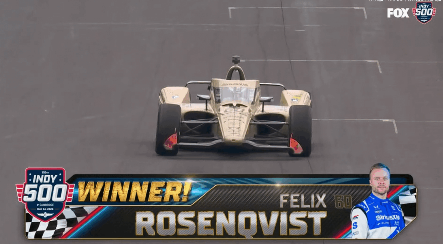 Felix Rosenqvist wins the Indy 500!