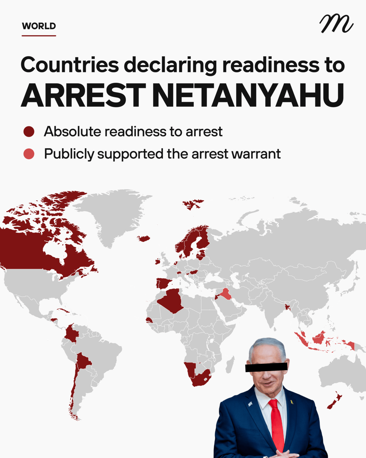 Countries declaring readiness to arrest Netanyahu Countries declaring readiness to arrest Netanyahu