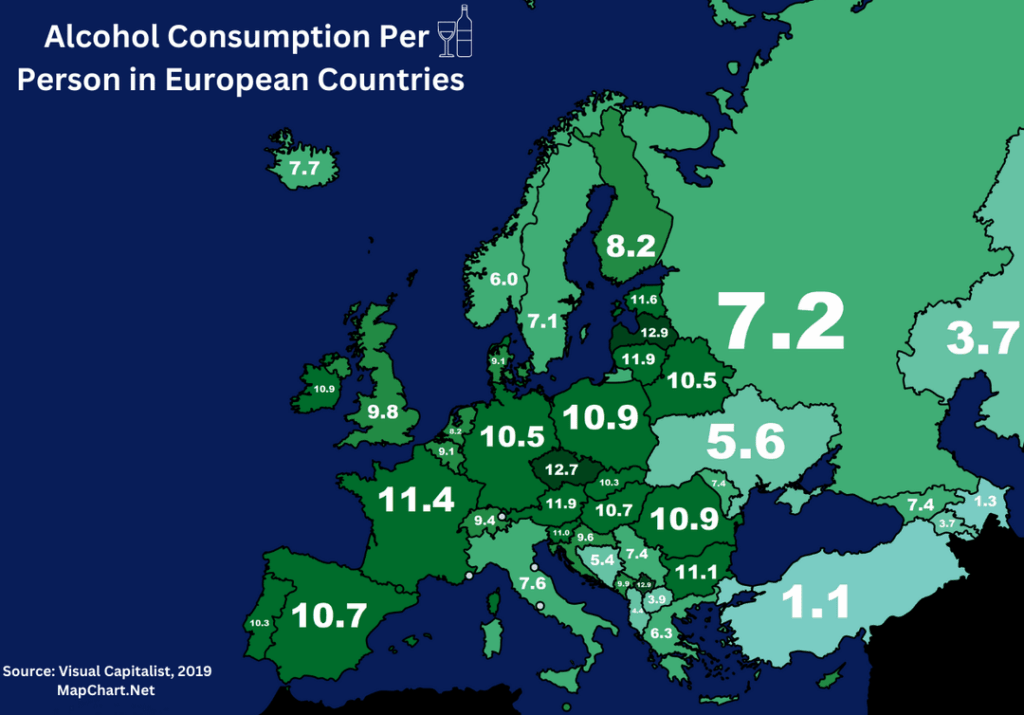 Norway at european bottom of alcohol consumption by Country 2026, lowest in Scandinavia Norway at european bottom of alcohol consumption by Country 2026, lowest in Scandinavia