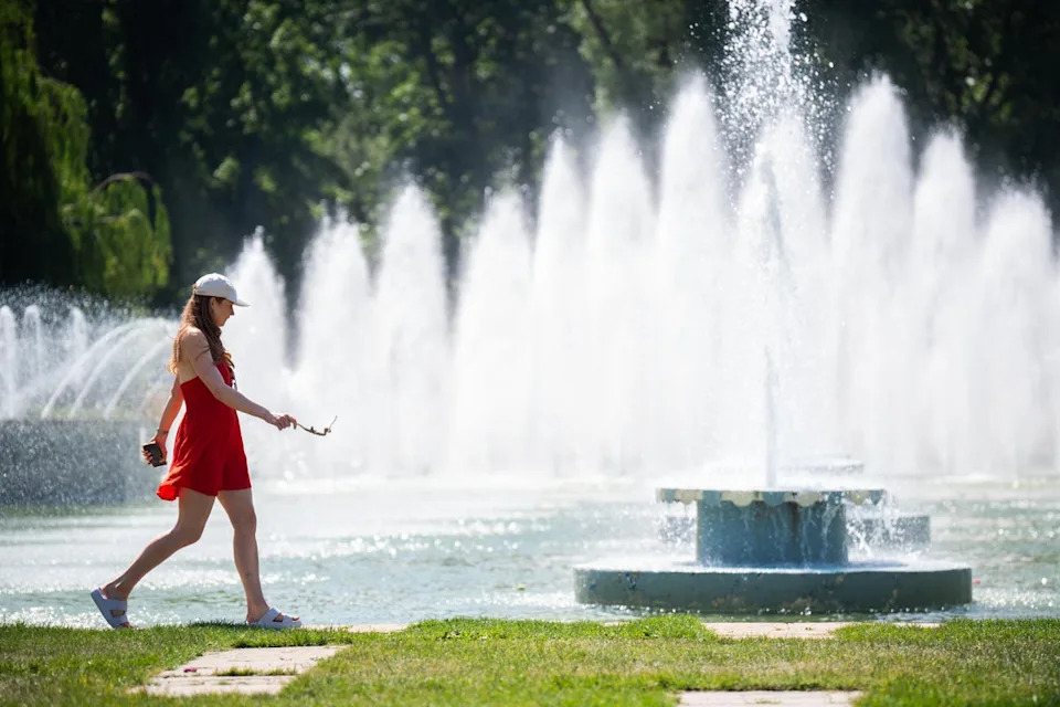 Monday brought a record-breaking high of 34.8C at Kew Gardens (PA Wire)