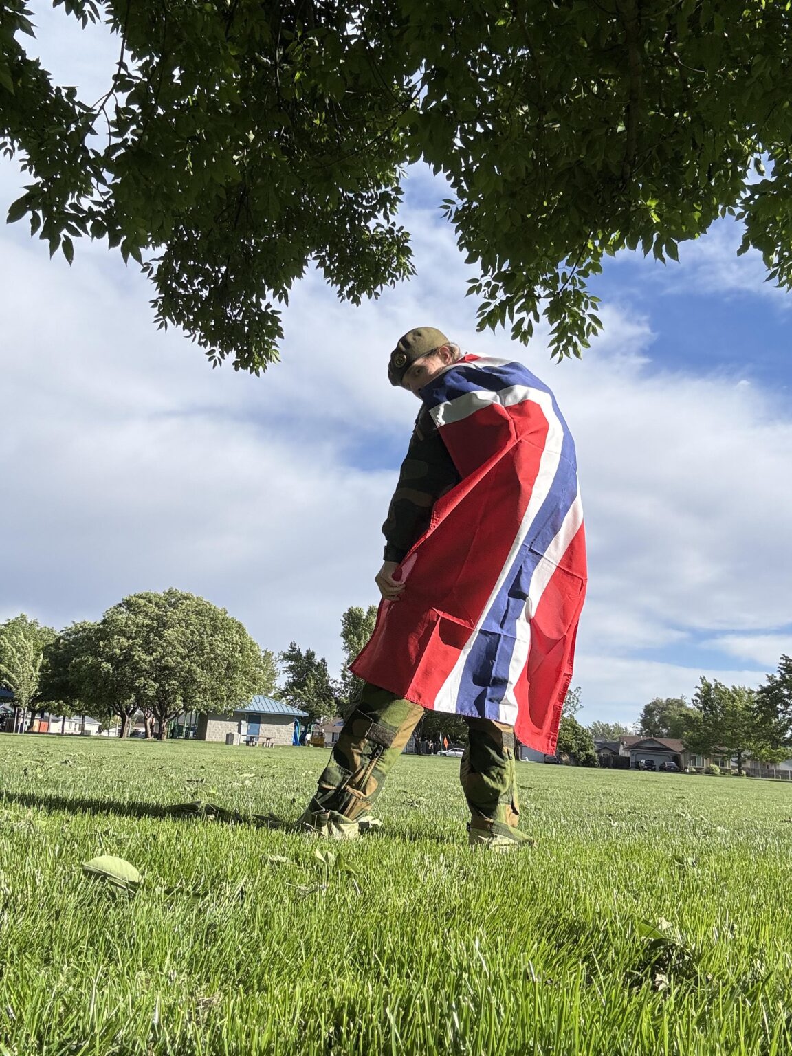Took the flag out, I lacked a flag pole so I became it. Idaho