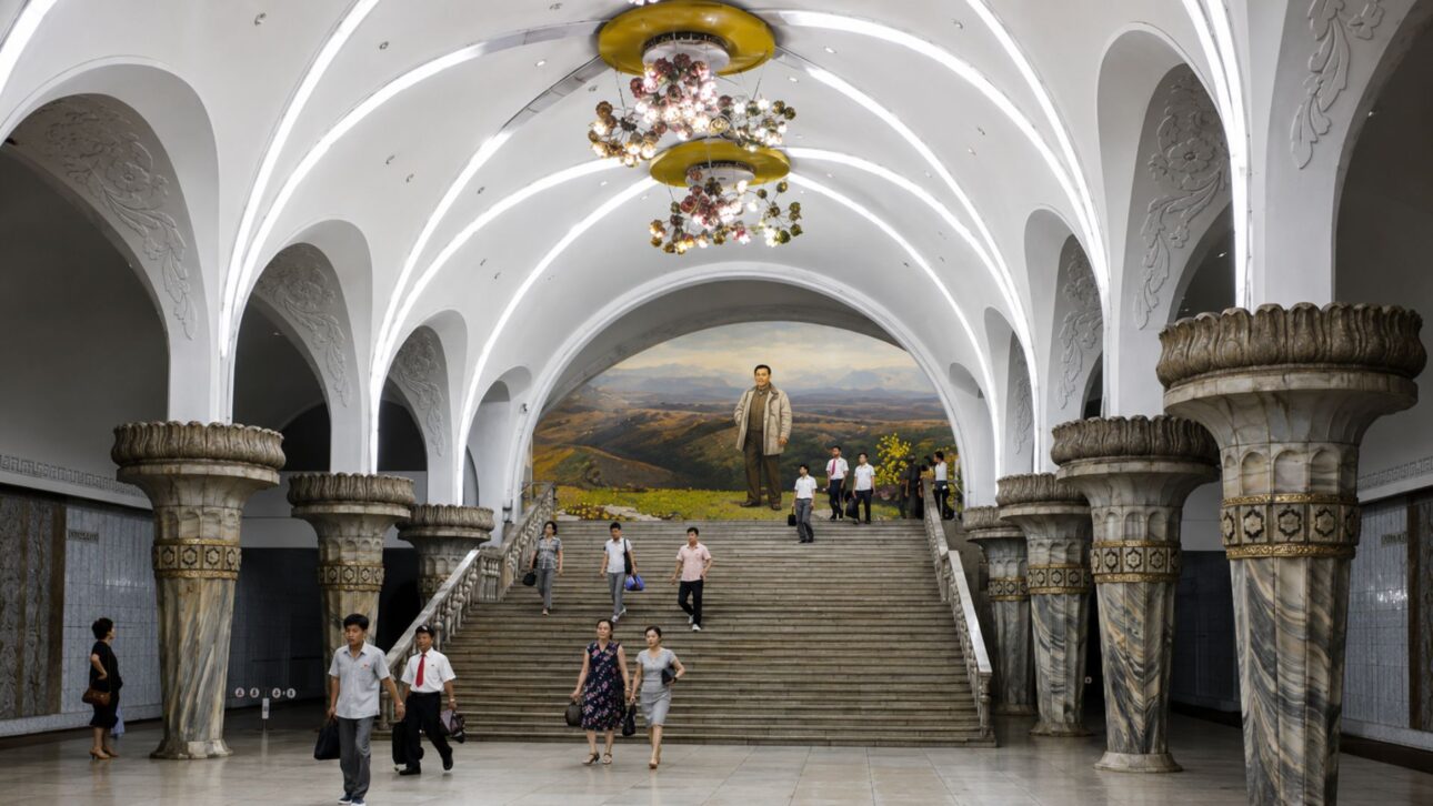 Pyongyang metro station, in North Korea