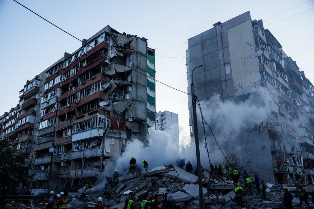 Ukraine-Russia war latest: Putin accused of escalating war after Kyiv apartment block strike kills nine