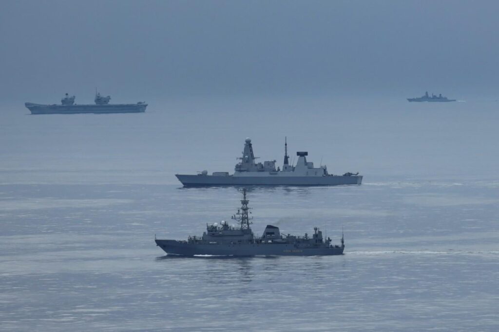 British carrier group encounters Russian spy ship