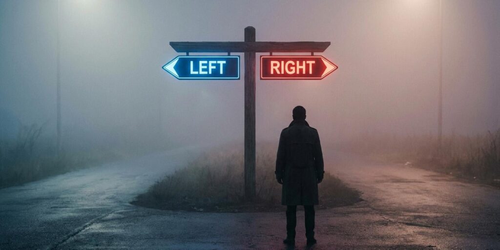 Voters use left and right political labels as mental shortcuts, not strict policy matches. This mismatch was especially common among people who identified as right-leaning. The data showed that 43% of self-identified right-leaning voters actually supported mostly left-leaning policies. Voters use left and right political labels as mental shortcuts, not strict policy matches. This mismatch was especially common among people who identified as right-leaning. The data showed that 43% of self-identified right-leaning voters actually supported mostly left-leaning policies.