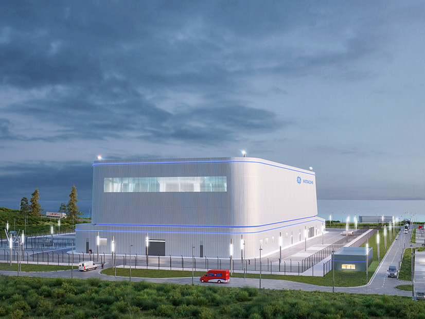 A rendering of the GE Vernova Hitachi BWRX-300 small modular reactor