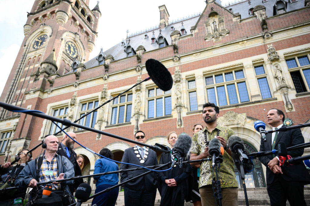 A Youth-Led Campaign Claims a Win For Climate Justice Vishal Prasad, director of Pacific Islands Students Fighting Climate Change, speaks to the media after an International Court of Justice session in The Hague on July 23, 2025. Credit: John Thys/AFP via Getty Images