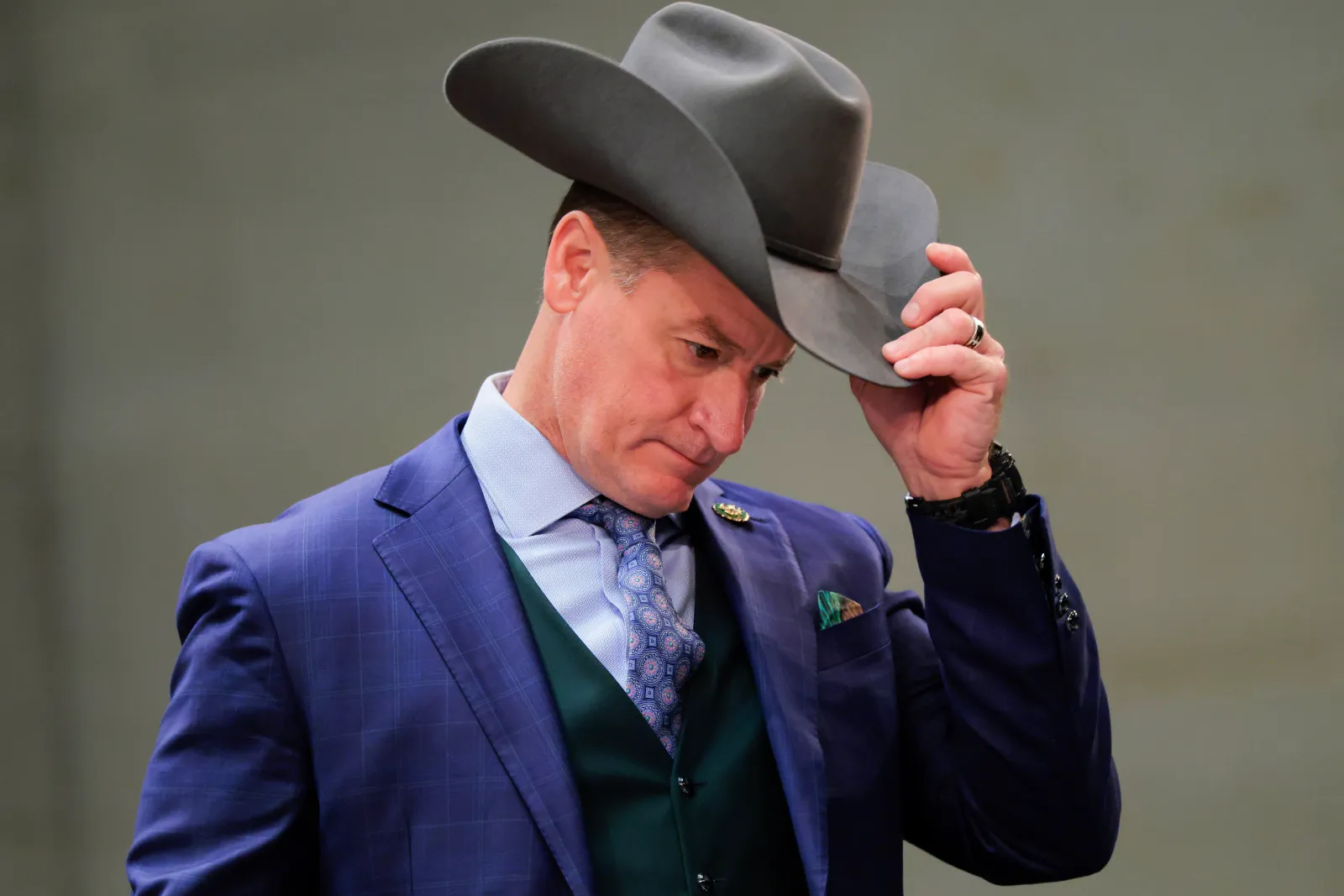 Representative Greg Steube of Florida arrives for a House Select Intelligence Committee hearing on March 19, 2026, in Washington.