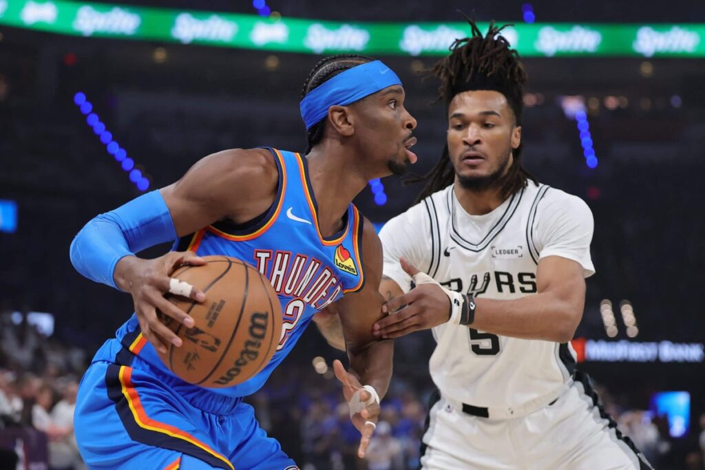 Thunder even the series with a Game 2 victory over Spurs Thunder even the series with a Game 2 victory over Spurs