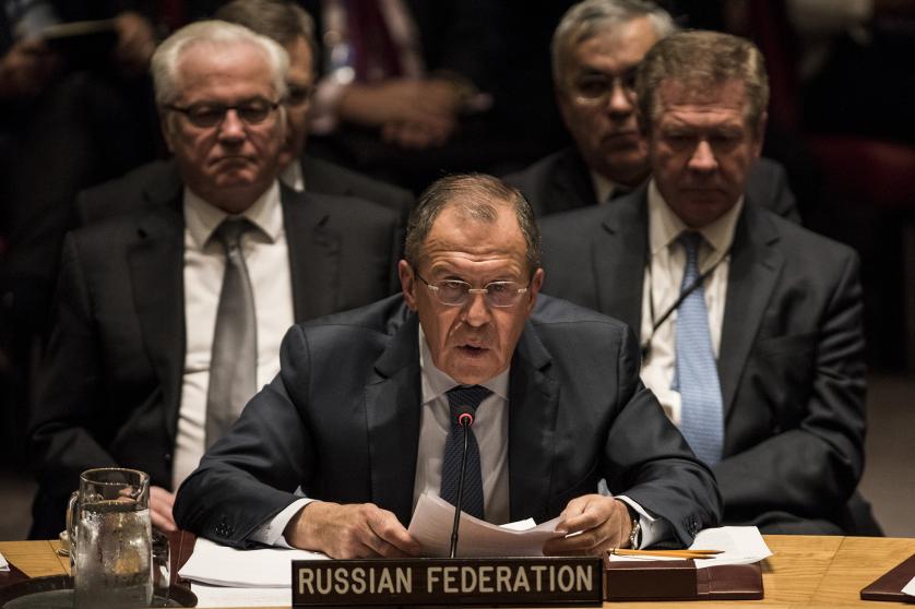 Fix the UN, question Russia’s Security Council seat Foreign Minister of Russia, Sergey Lavrov, talks during a security council meeting on the situation in Syria on December 18, 2015 at United Nations Headquarters in New York City