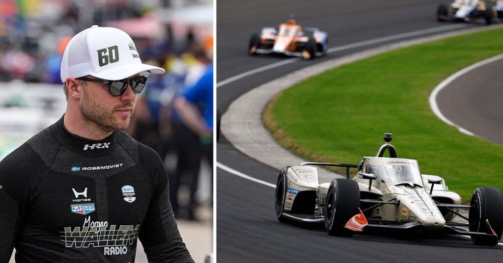Felix Rosenqvist winner of the Indy 500 after shivering