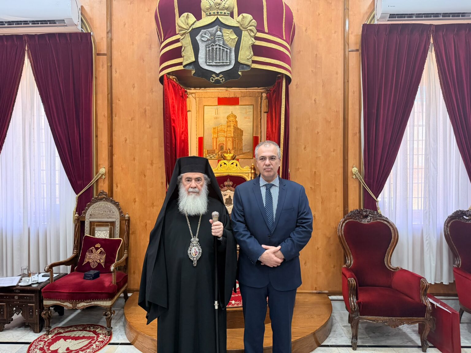 VISIT OF THE GENERAL SECRETARY FOR RELIGIOUS AFFAIRS OF GREECE, MR GEORGIOS KALANTZIS, TO THE PATRIARCHATE – Jerusalem Patriarchate VISIT OF THE GENERAL SECRETARY FOR RELIGIOUS AFFAIRS OF GREECE, MR GEORGIOS KALANTZIS, TO THE PATRIARCHATE - Jerusalem Patriarchate