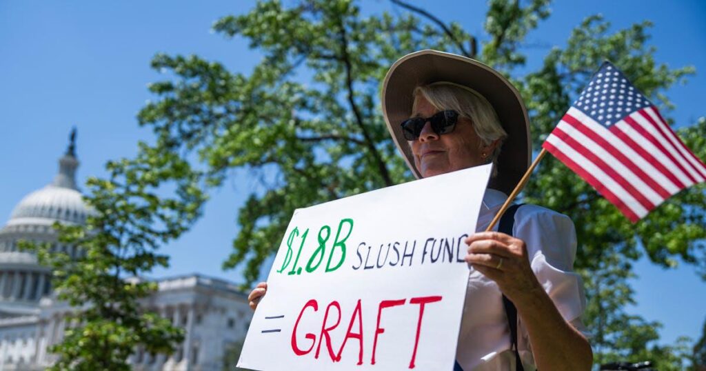 Democrats Move to Force Republicans on the Record on Trump Slush Fund | Republicans will soon have to make clear what exactly they think about Trump’s $1.8 billion slush fund. Democrats Move to Force Republicans on the Record on Trump Slush Fund | Republicans will soon have to make clear what exactly they think about Trump’s $1.8 billion slush fund.