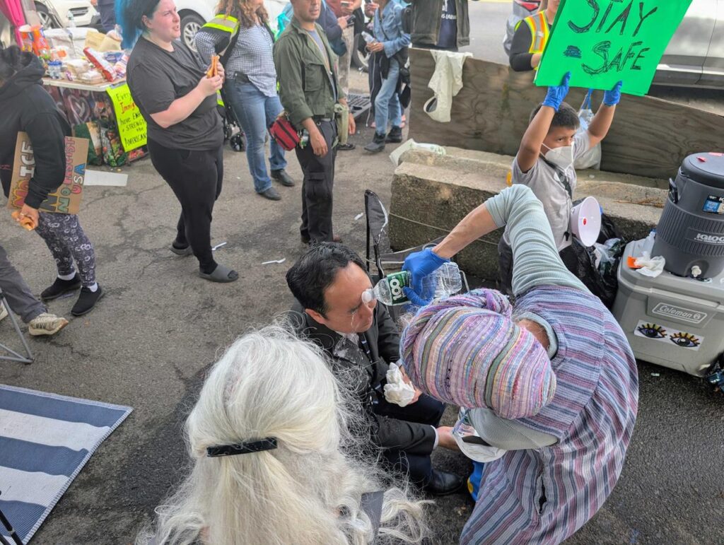 ICE agents pepper spray protesters and US senator in clash outside Delaney Hall detention facility in Newark NJ