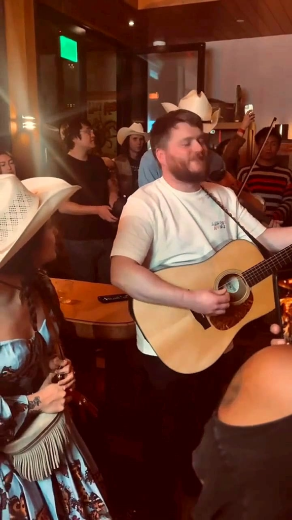 Irish Lad in a bar in LA with American singer Sierra Ferrell.