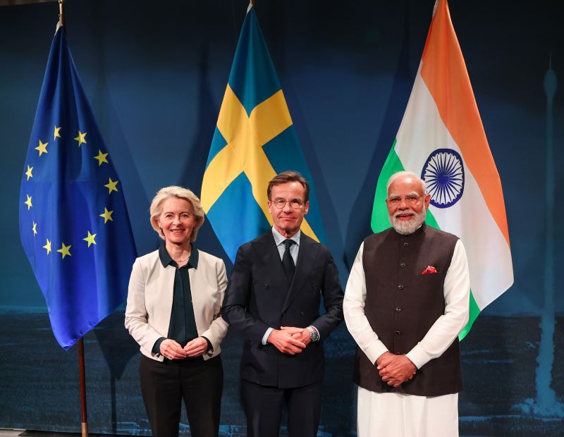 Narendra Modi visited Sweden on Sunday, where he held bilateral talks with his Swedish counterpart Ulf Kristersson in Gothenburg