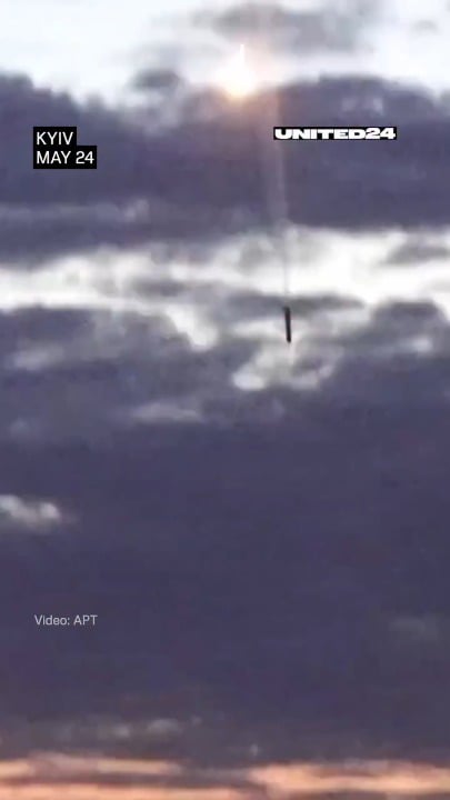 Footage of Russian missiles targeting residential areas in Kyiv during the massive overnight attack