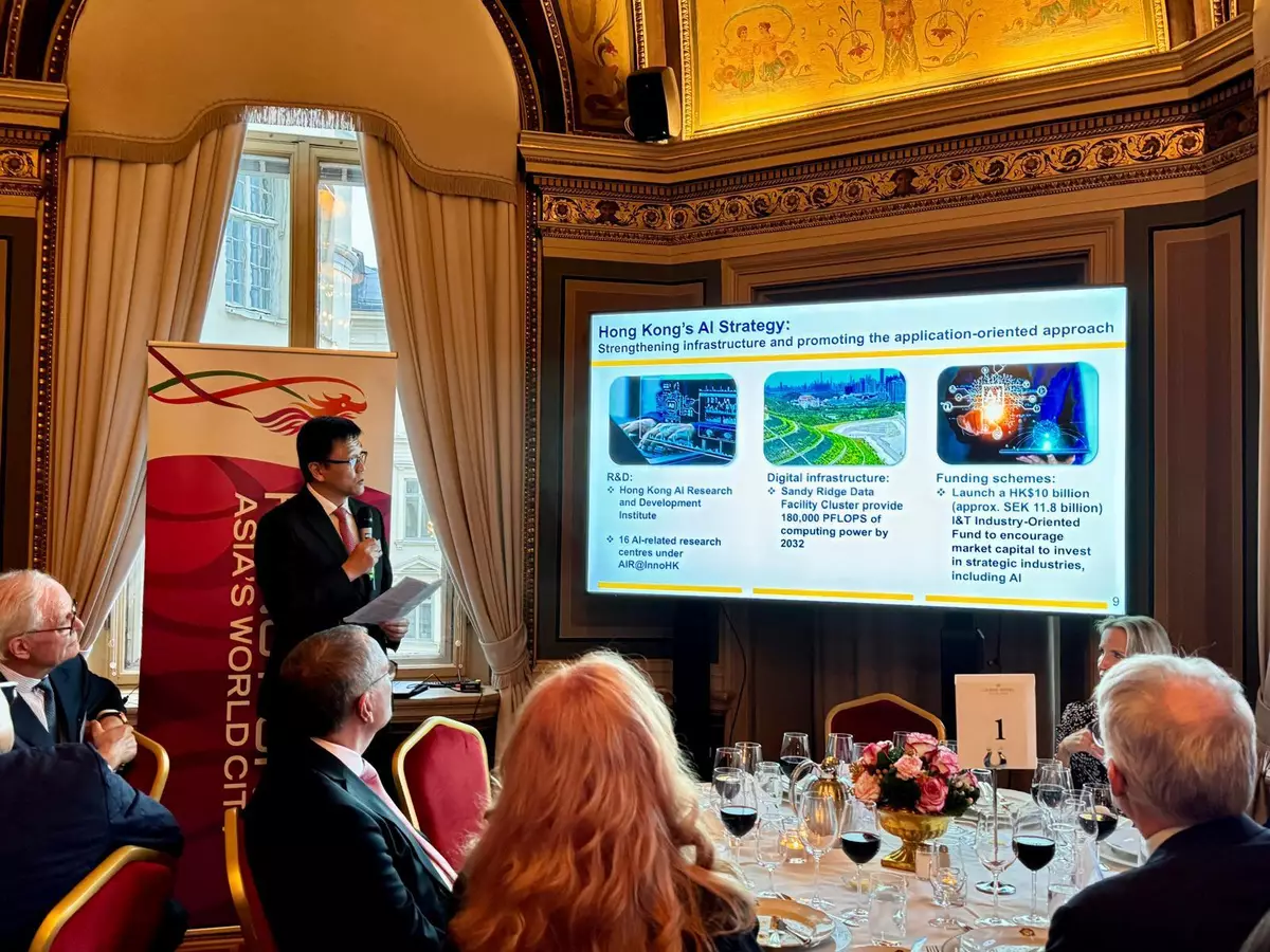 Speech by SITI at dinner reception co-hosted by London ETO and Hong Kong Chamber of Commerce in Sweden in Stockholm, Sweden Source: HKSAR Government Press Releases
