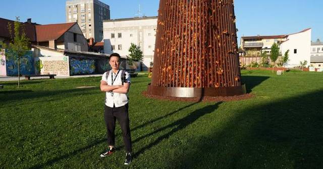 Hong Kong's Wong Chi-yung Unveils The Tower of Light at Slovenia's Lighting Guerrilla Festival.