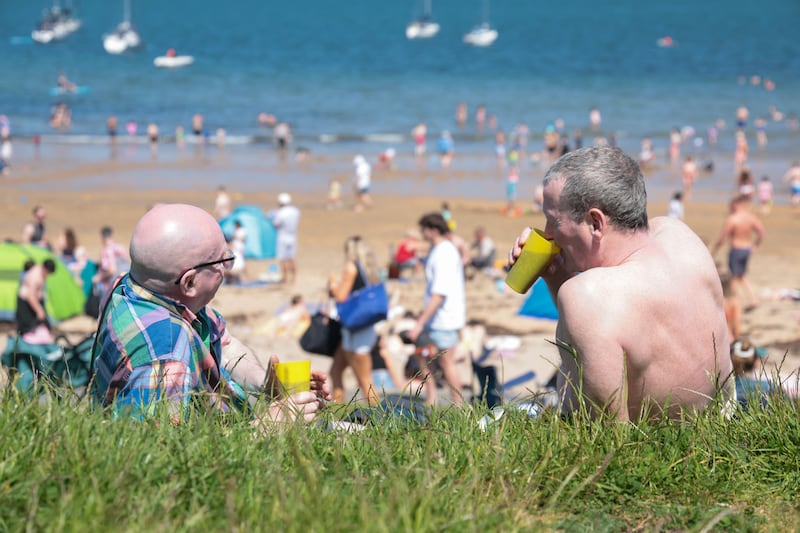 Crowds flock to Helen's Bay on bank holiday Monday as heatwave continues. PICTURE: BRIAN LINCOLN