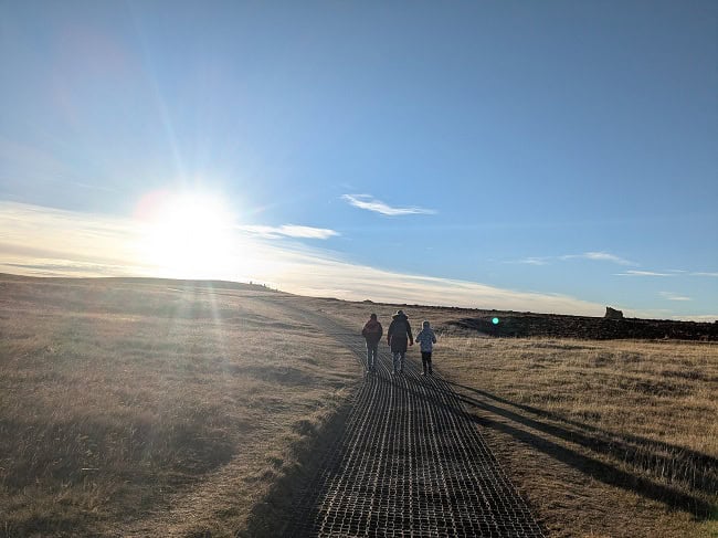 Walking around toward the sea cliffs 
