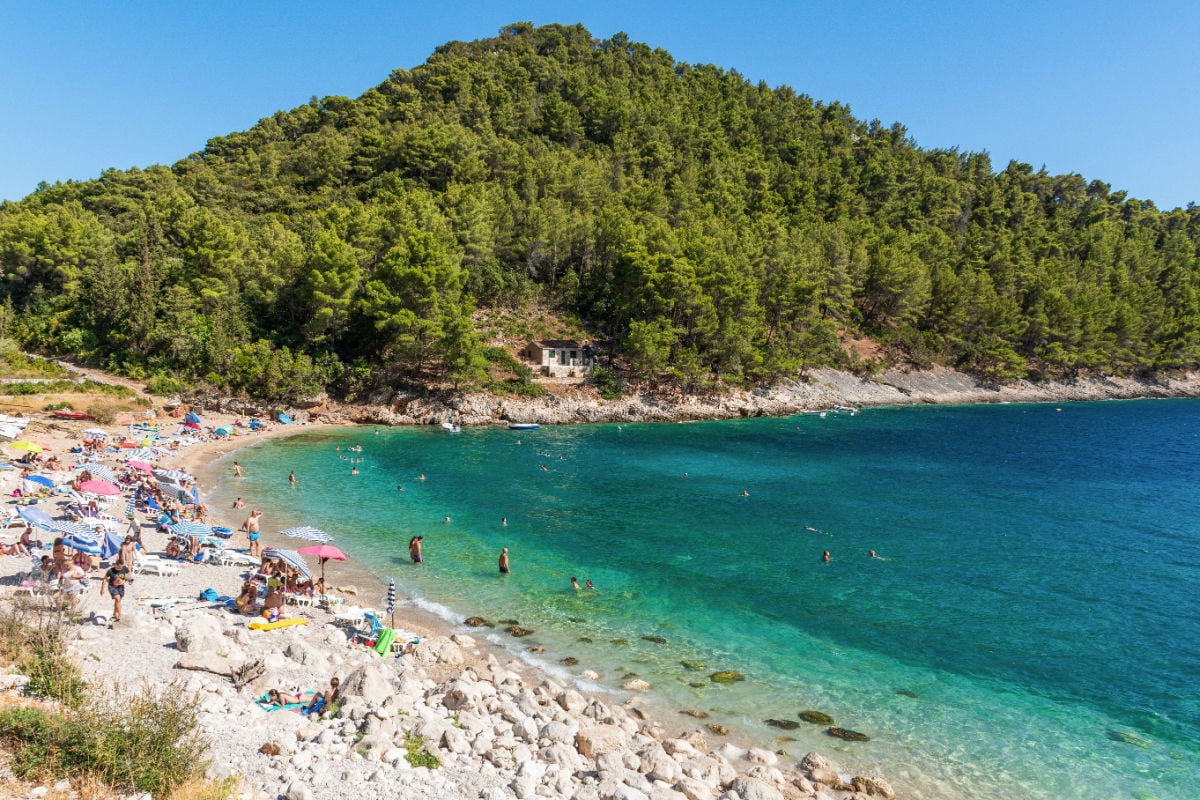 Pupnatska Luka Beach in cove on Korcula Island, Croatia.