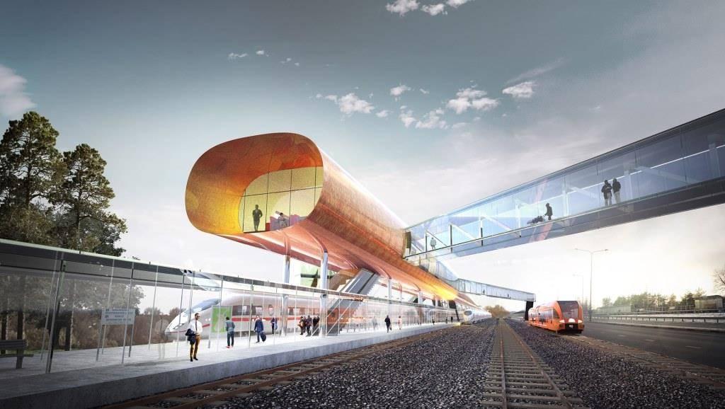 Architectural rendering of the planned Rail Baltica terminal in Pärnu, which is expected to improve the city’s connections with Tallinn, Riga and the rest of Europe.