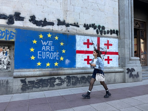 A graffiti sign that reads "We are Europe"
