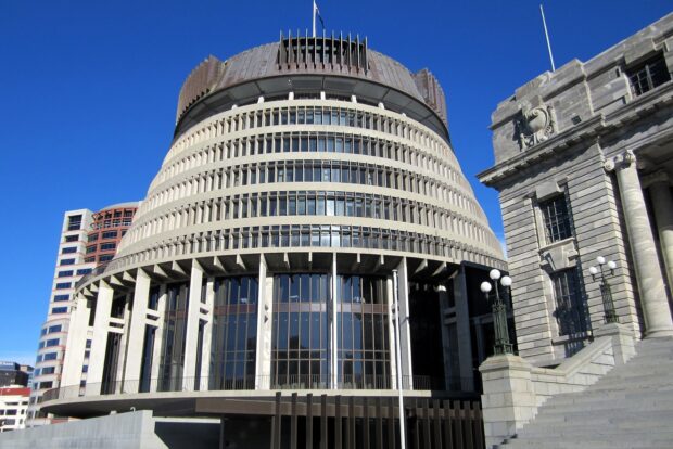 A picture of the The_Beehive Executive Wing of New Zealand Parliament Buildings