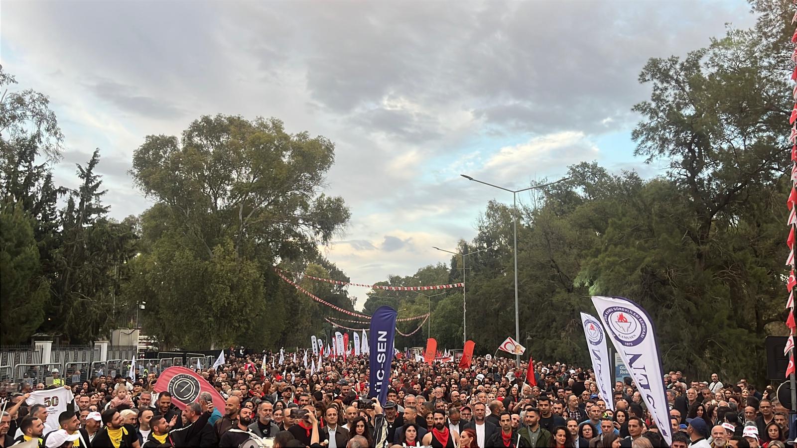 Thousands gather for the third time to protest against the legalisation of hijabs in public schools in the north [Tom Cleaver]