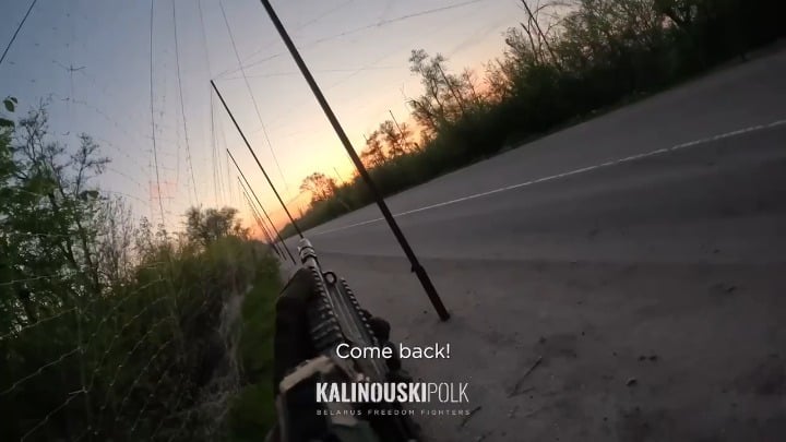 Soldiers under Kalinowski Regiment shot down Russian FPV close range