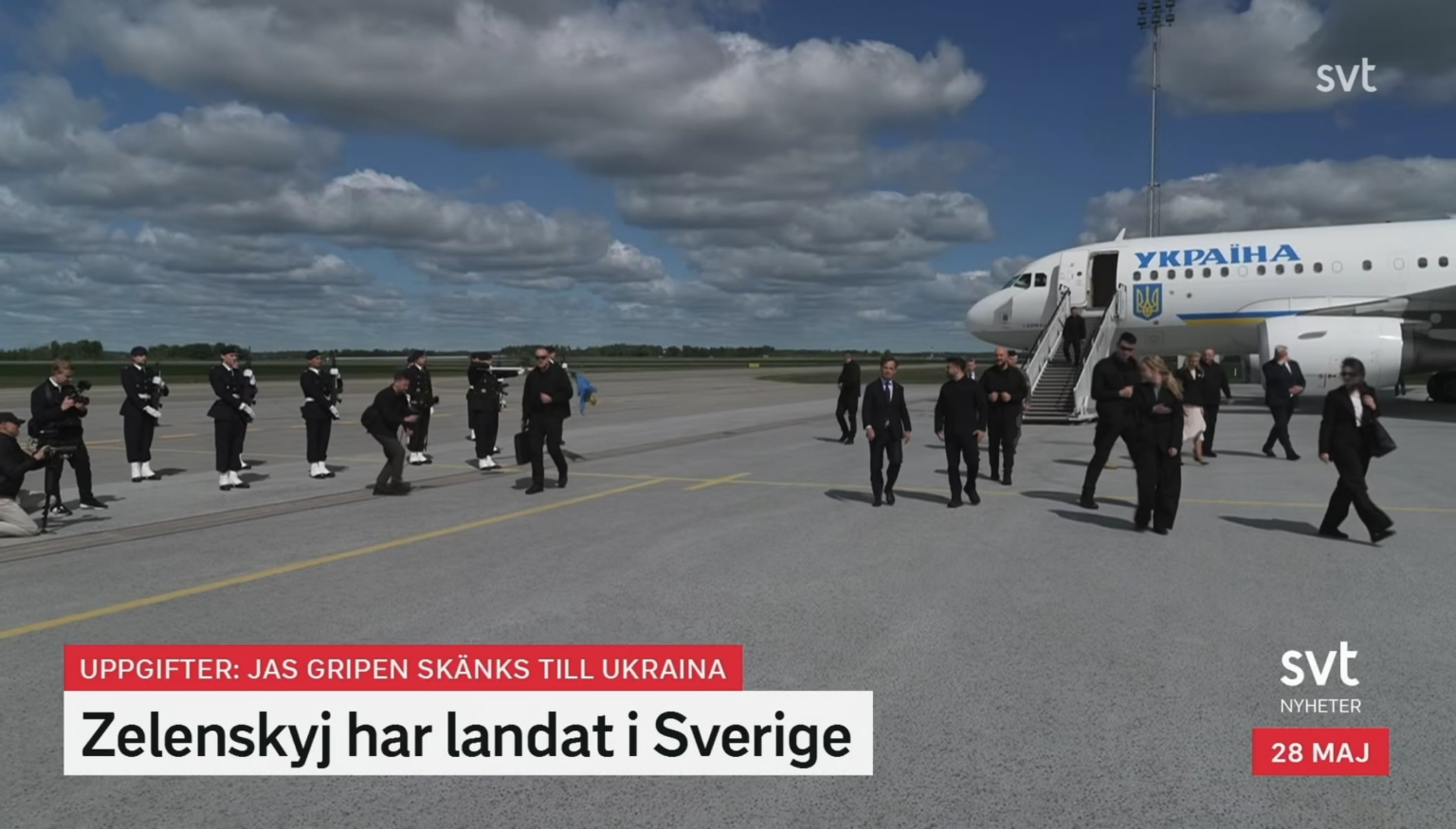 Clever overflight of the Gripen during President Zelenskyi's visit to Uppsala