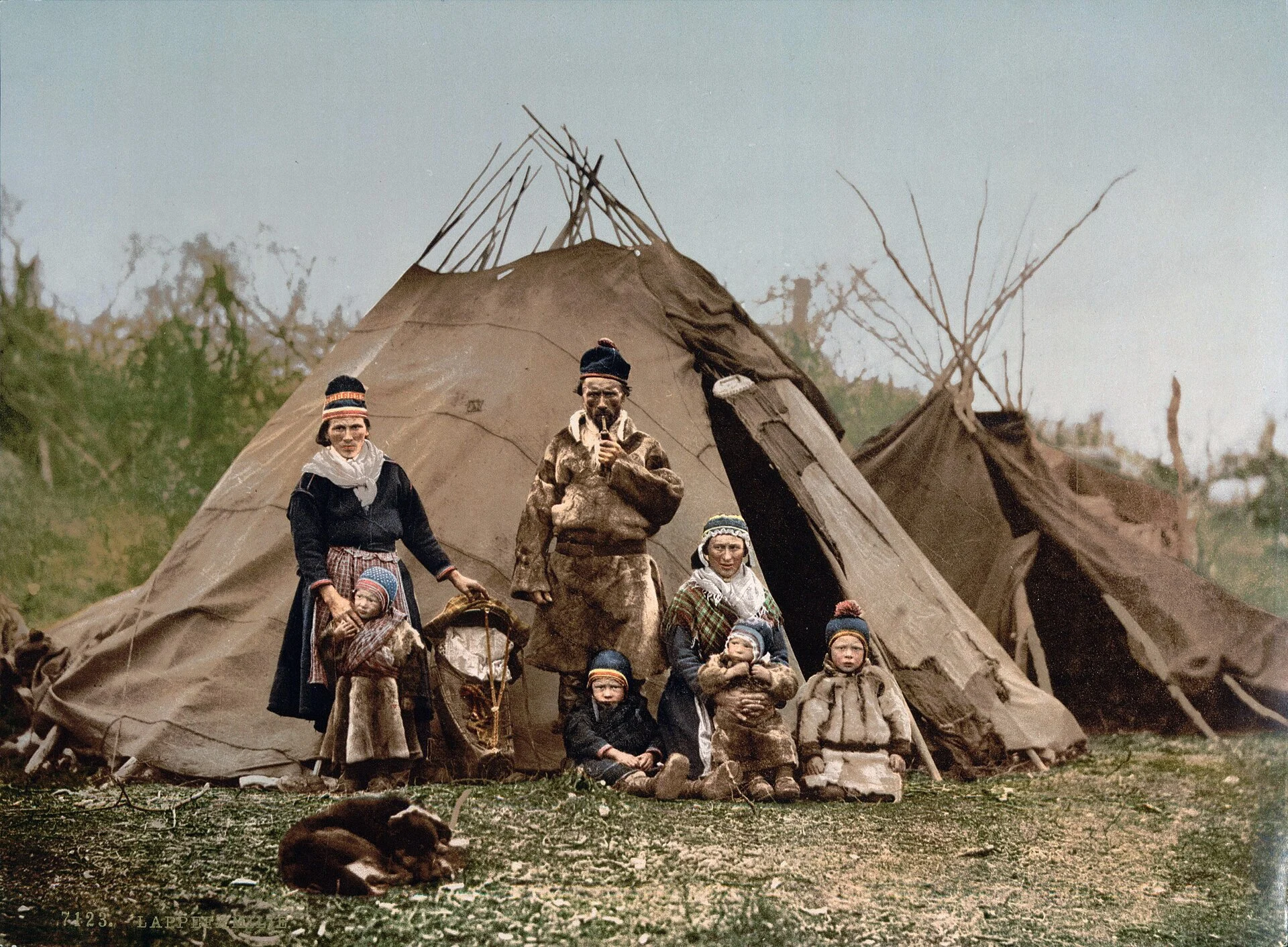 A Sámi family in Norway around 1900