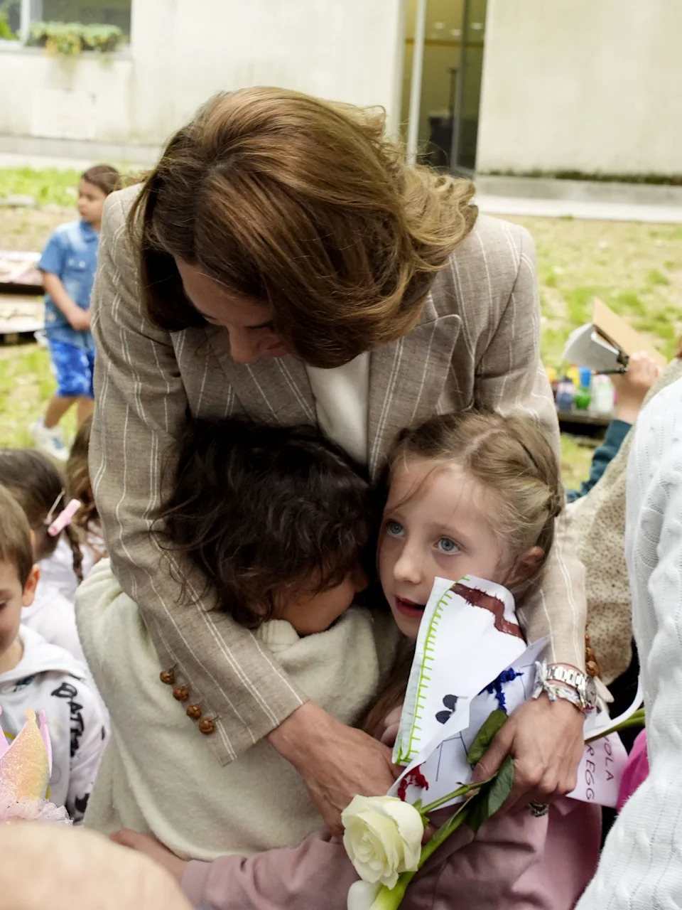 REGGIO EMILIA, ITALY - MAY 14: Catherine, Princess of Wales visits the "Salvador Allende" Scuola dell'infanzia, to view education in nature, during the second day of her visit to Reggio Emilia on May 14, 2026 in Reggio Emilia, Italy. The Princess of Wales is visiting the city in Northern Italy as The Royal Foundation Centre for Early Childhood expands internationally. During her visit, she will explore leading approaches to early child development, which focusses on creativity, relationships and hands-on discovery. The trip marks the future queen's first overseas royal visit since her cancer treatment. (Photo by Jordan Pettitt - Pool/Getty Images)