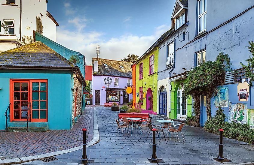 A colorful street in Kinsale, Ireland.