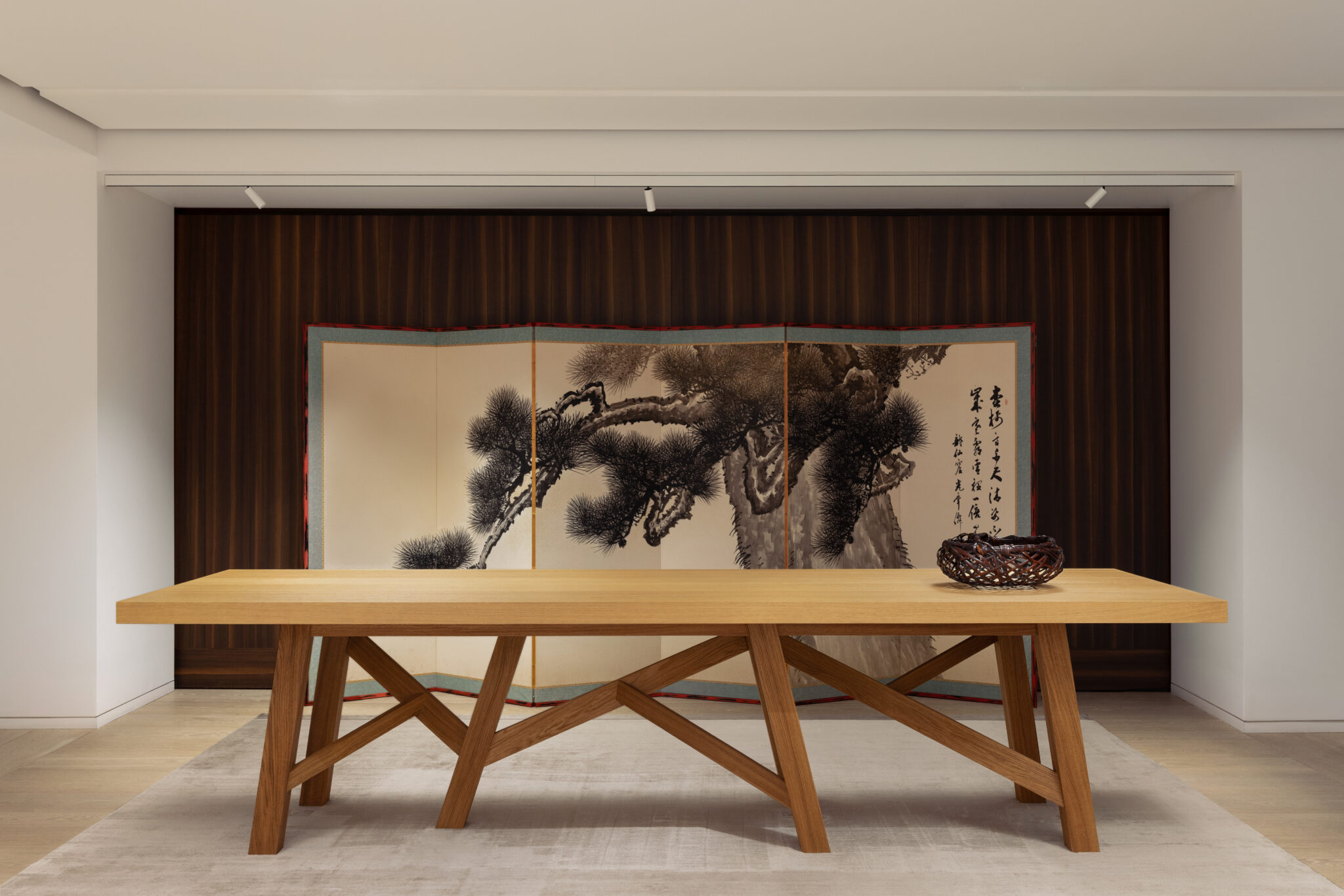 Installation view of “Arts of Japan” at Liaigre’s New York showroom, open through October 2026 in partnership with Thomsen Gallery.