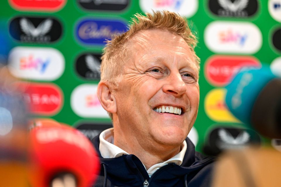 Ireland head coach Heimir Hallgrímsson during yesterday's press conference in Abbotstown, Dublin. Photo: Stephen McCarthy/Sportsfile